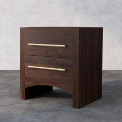 Barthonelle 2-Drawer Walnut Nightstand (25 in. H x 23 in. W x 17 in. D) by Furniture of America -Furniture of America Sales Store walnut furniture of america nightstands idf 7318wn n fa 1000