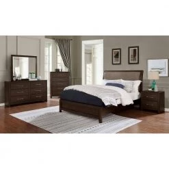 Caribou Walnut 2-Drawer Nightstand 24 in. H x 22 in. W x 16 in. D by Furniture of America -Furniture of America Sales Store walnut furniture of america nightstands idf 7917n 31 1000