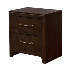 Caribou Walnut 2-Drawer Nightstand 24 in. H x 22 in. W x 16 in. D by Furniture of America