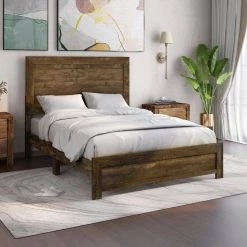 Jamson Brown Walnut Queen Panel Bed by Furniture of America -Furniture of America Sales Store walnut furniture of america panel beds idf 7124wn q 31 1000