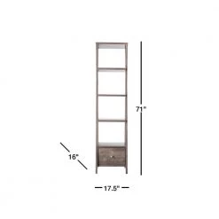 Stokes 71 in. Walnut Oak Wood 4-shelf Standard Bookcase with Open Back by Furniture of America -Furniture of America Sales Store walnut oak furniture of america bookcases bookshelves idi 192436 40 1000