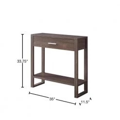 Fifer 35 in. Walnut Oak Standard Rectangle Console Table with 1-Drawer by Furniture of America 10 Fifer 35 in. Walnut Oak Standard Rectangle Console Table with 1-Drawer by Furniture of America -Furniture of America Sales Store walnut oak furniture of america console tables idi 192524 40 1000
