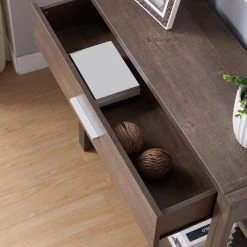 Fifer 35 in. Walnut Oak Standard Rectangle Console Table with 1-Drawer by Furniture of America 14 Fifer 35 in. Walnut Oak Standard Rectangle Console Table with 1-Drawer by Furniture of America -Furniture of America Sales Store walnut oak furniture of america console tables idi 192524 44 1000