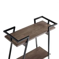 Tomfaul 31.25 in. Walnut Oak Rectangle Wood Console Table with 2 Shelves by Furniture of America -Furniture of America Sales Store walnut oak furniture of america console tables idi 213024 77 1000