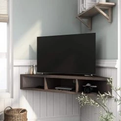 Emmeline 47 in. Walnut and Oak Particle Board Corner TV Stand Fits TVs Up to 52 in. with Cable Management by Furniture of America -Furniture of America Sales Store walnut oak furniture of america tv stands idi 182359 c3 1000