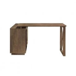 Carlie 56 in. Walnut Oak L-Shape Writing Desk With Sliding Barn Door by Furniture of America -Furniture of America Sales Store walnut oak furniture of america writing desks idi 202693 44 1000