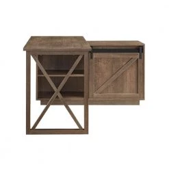 Carlie 56 in. Walnut Oak L-Shape Writing Desk With Sliding Barn Door by Furniture of America -Furniture of America Sales Store walnut oak furniture of america writing desks idi 202693 c3 1000