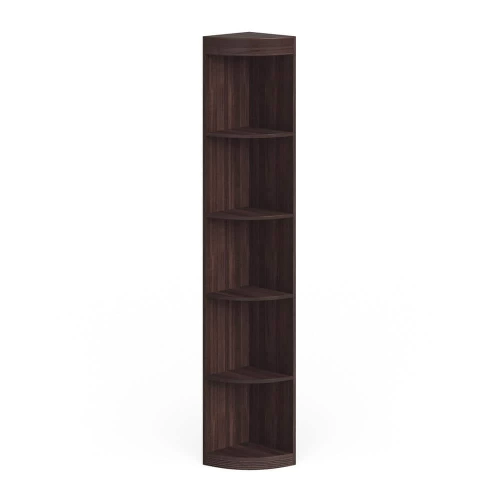 Chios 77 in. Warm Espresso 5-Shelf Standard Corner Bookcase by Furniture of America 1 Chios 77 in. Warm Espresso 5-Shelf Standard Corner Bookcase by Furniture of America