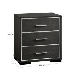 Magda 3-Drawer Warm Gray Nightstand by Furniture of America -Furniture of America Sales Store warm gray furniture of america nightstands idf 7589n 40 1000