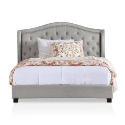 Dyevera Warm Gray Fabric Upholstered California King Platform Bed by Furniture of America 6 Dyevera Warm Gray Fabric Upholstered California King Platform Bed by Furniture of America -Furniture of America Sales Store warm gray furniture of america platform beds idf 7160ck c3 1000