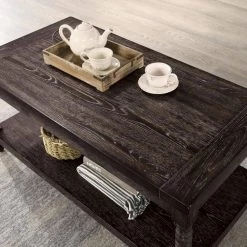 Polla 46 in. Weathered Gray Rectangle Wood Top 3-Piece Coffee Table Set by Furniture of America -Furniture of America Sales Store weathered gray furniture of america coffee tables idf 4540 3pk 76 1000