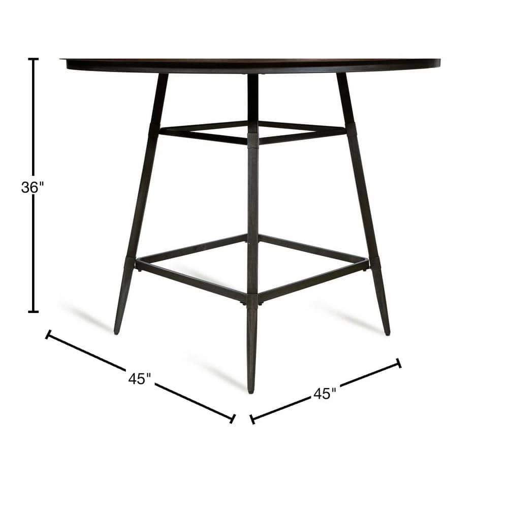 Stubben 45 in. Round Weathered Gray Counter Dining Table by Furniture of America 3 Stubben 45 in. Round Weathered Gray Counter Dining Table by Furniture of America - Image 3