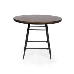 Stubben 45 in. Round Weathered Gray Counter Dining Table by Furniture of America