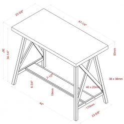 Arcadiance 47.25 in. Rectangle Weathered Medium Oak and Black Wood Counter Height Dining Table (Seats 4) by Furniture of America 14 Arcadiance 47.25 in. Rectangle Weathered Medium Oak and Black Wood Counter Height Dining Table (Seats 4) by Furniture of America -Furniture of America Sales Store weathered medium oak and black furniture of america kitchen dining tables idf 3415pt 76 1000