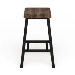 Arcadiance 24.13 in. Weathered Oak and Black Metal Counter Height Stools (Set of 2) by Furniture of America -Furniture of America Sales Store weathered oak and black furniture of america bar stools idf 3415pc c3 1000