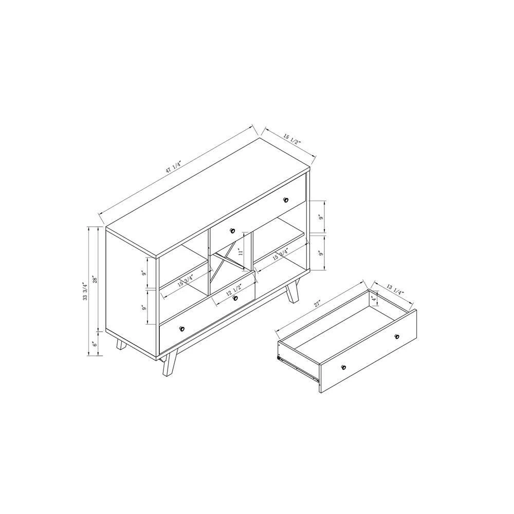 Matilda Weathered Oak and Gray Buffet Server with Drawers by Furniture of America 7 Matilda Weathered Oak and Gray Buffet Server with Drawers by Furniture of America - Image 7