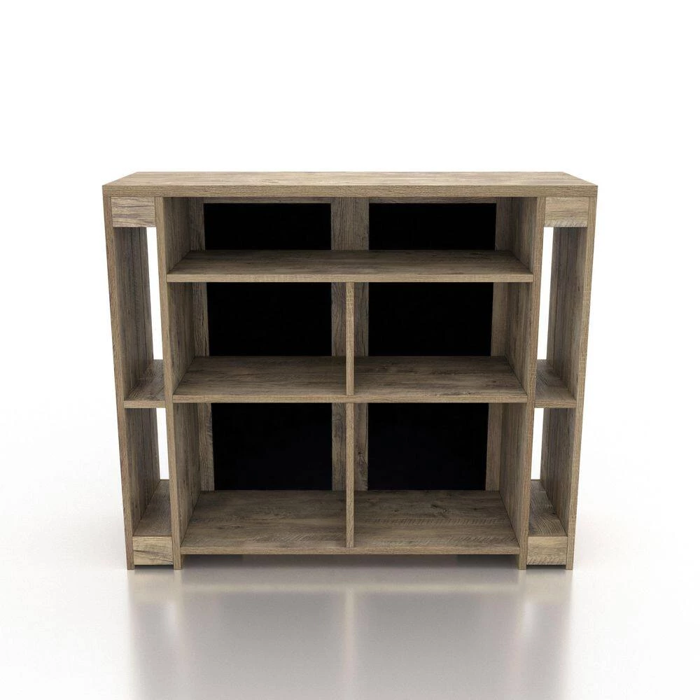 Manon 40.3 in. Weathered Oak Particle Board Bar Table by Furniture of America 3 Manon 40.3 in. Weathered Oak Particle Board Bar Table by Furniture of America - Image 3