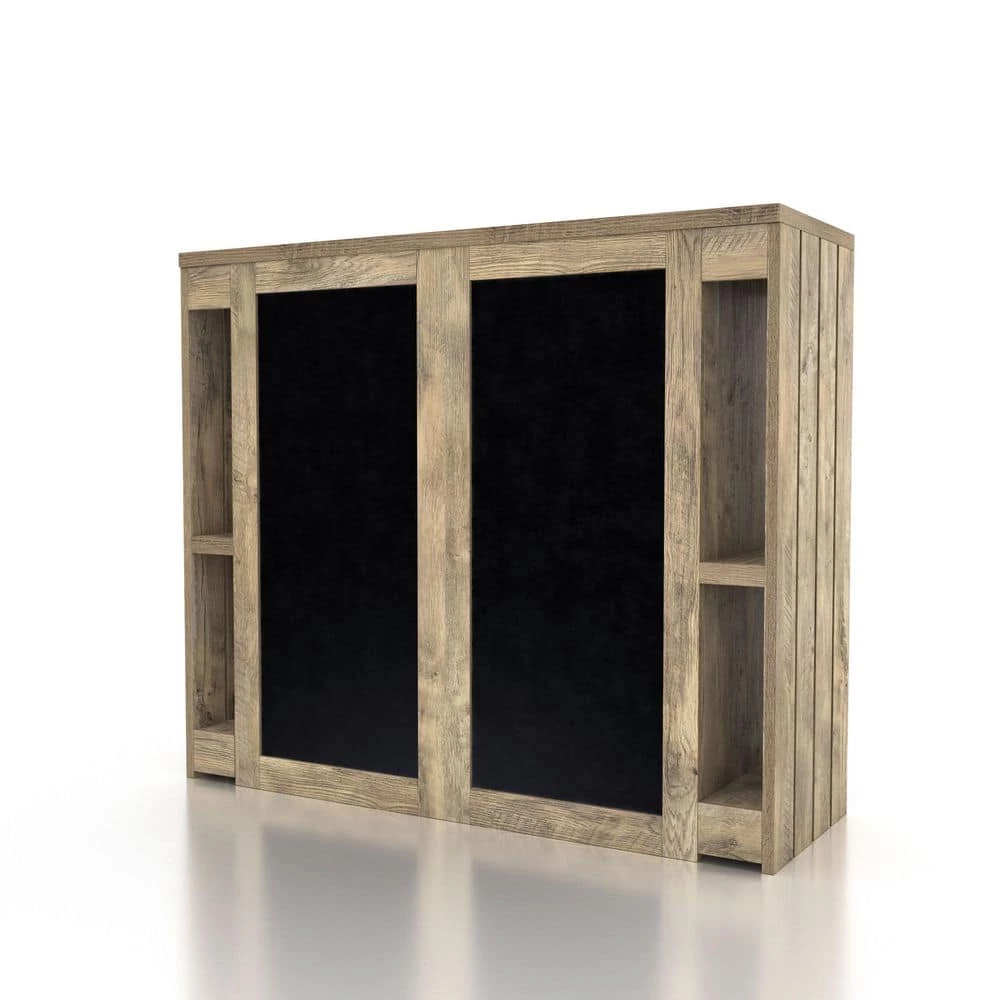 Manon 40.3 in. Weathered Oak Particle Board Bar Table by Furniture of America 1 Manon 40.3 in. Weathered Oak Particle Board Bar Table by Furniture of America