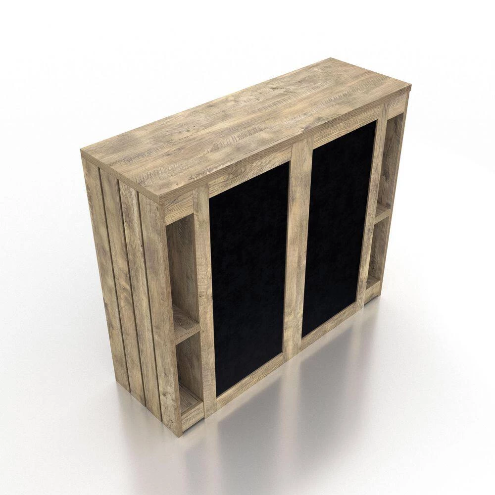 Manon 40.3 in. Weathered Oak Particle Board Bar Table by Furniture of America 4 Manon 40.3 in. Weathered Oak Particle Board Bar Table by Furniture of America - Image 4