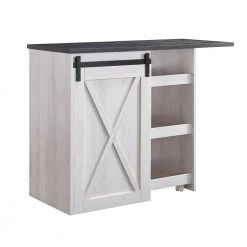 Arlo 37 in. H Weathered Oak Expanding Bar Table With Sliding Barn Door by Furniture of America -Furniture of America Sales Store weathered oak furniture of america bar tables idi 192586 4f 1000