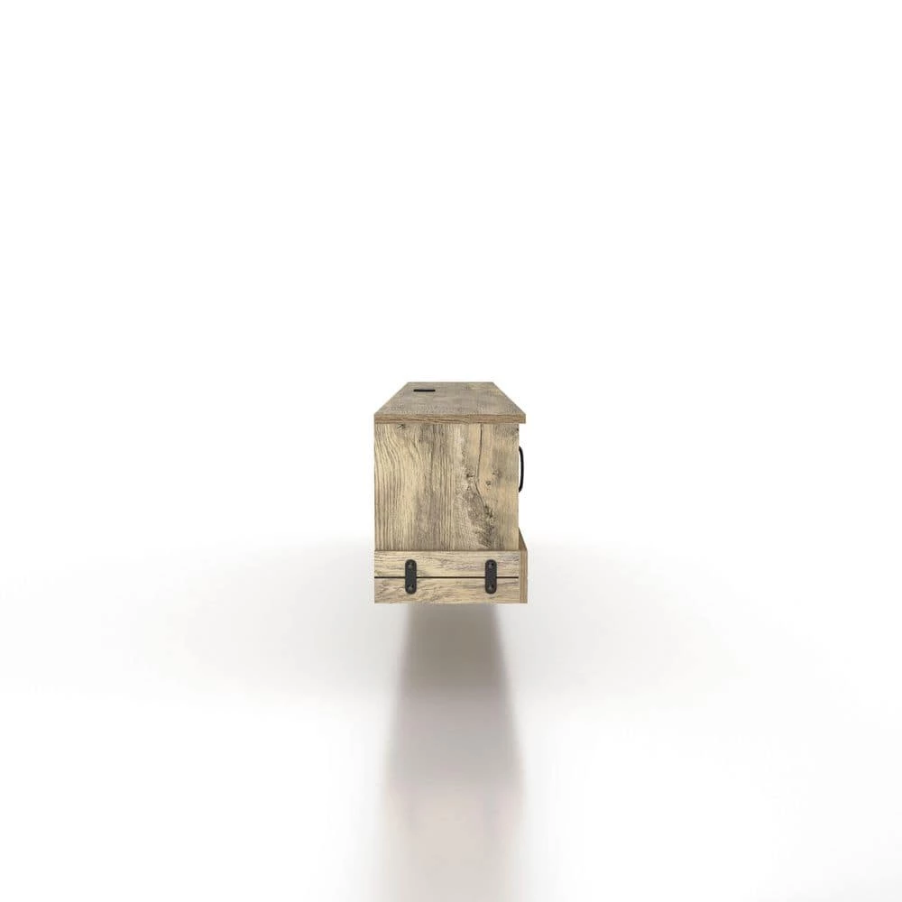 Fuss 63 in. Weathered Oak Floating TV Stand Fits TV's up to 72 in. with Storage by Furniture of America 2 Fuss 63 in. Weathered Oak Floating TV Stand Fits TV's up to 72 in. with Storage by Furniture of America - Image 2