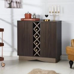 Passi 16-Bottle Wenge Wine Cabinet by Furniture of America -Furniture of America Sales Store wenge furniture of america bar cabinets ynj 1971c24 31 1000