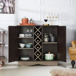 Passi 16-Bottle Wenge Wine Cabinet by Furniture of America -Furniture of America Sales Store wenge furniture of america bar cabinets ynj 1971c24 fa 1000