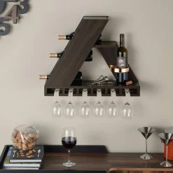Airlie 4-Bottle Wenge Wall Wine Rack by Furniture of America -Furniture of America Sales Store wenge furniture of america bar cabinets ynj 1977c24 31 1000