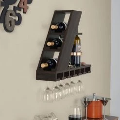 Airlie 4-Bottle Wenge Wall Wine Rack by Furniture of America -Furniture of America Sales Store wenge furniture of america bar cabinets ynj 1977c24 c3 1000