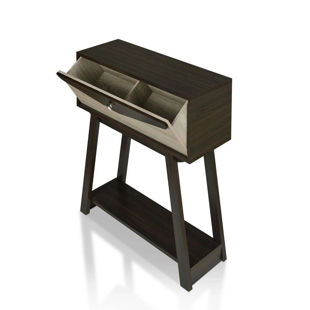 Blethenston 31.5 in. Wenge Rectangle Wood Console Table with 1-Shelf by Furniture of America 3 Blethenston 31.5 in. Wenge Rectangle Wood Console Table with 1-Shelf by Furniture of America - Image 3