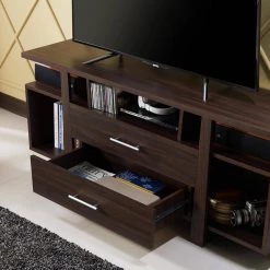 Citron 60 in. Wenge TV Stand with 2-Drawer Fits TVs Up to 66 in. with Cable Management by Furniture of America -Furniture of America Sales Store wenge furniture of america tv stands fgi 1788c24 1f 1000