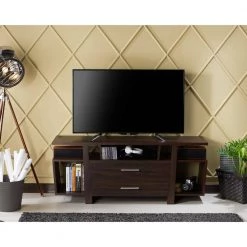 Citron 60 in. Wenge TV Stand with 2-Drawer Fits TVs Up to 66 in. with Cable Management by Furniture of America -Furniture of America Sales Store wenge furniture of america tv stands fgi 1788c24 31 1000
