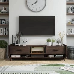 Penelope 71 in. Wenge Wood TV Stand with 2-Drawer Fits TVs Up to 80 in. with Cable Management by Furniture of America -Furniture of America Sales Store wenge furniture of america tv stands ynj 18804c24 31 1000