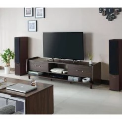 Penelope 71 in. Wenge Wood TV Stand with 2-Drawer Fits TVs Up to 80 in. with Cable Management by Furniture of America -Furniture of America Sales Store wenge furniture of america tv stands ynj 18804c24 44 1000