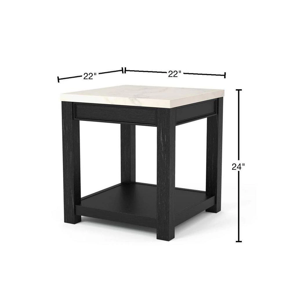 Dashneil White and Antique Black End Table by Furniture of America 3 Dashneil White and Antique Black End Table by Furniture of America - Image 3