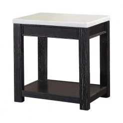 Dashneil White and Antique Black End Table by Furniture of America