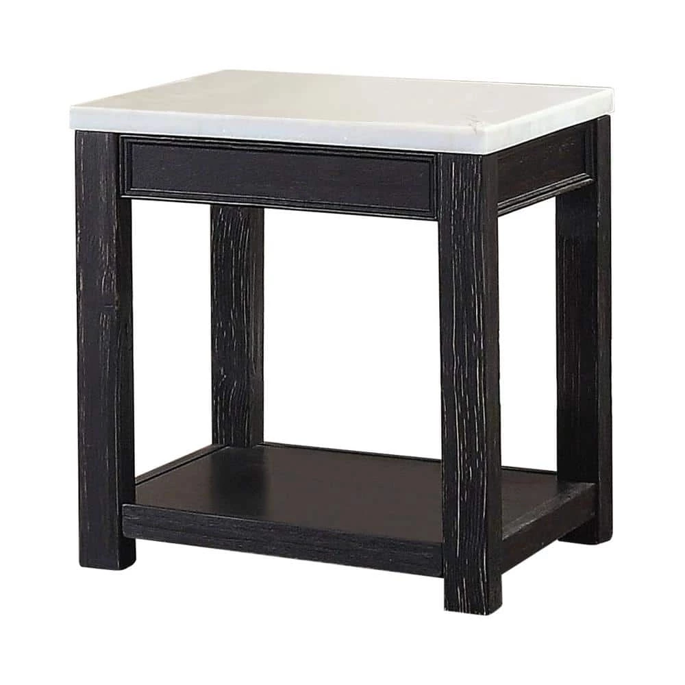 Dashneil White and Antique Black End Table by Furniture of America 1 Dashneil White and Antique Black End Table by Furniture of America
