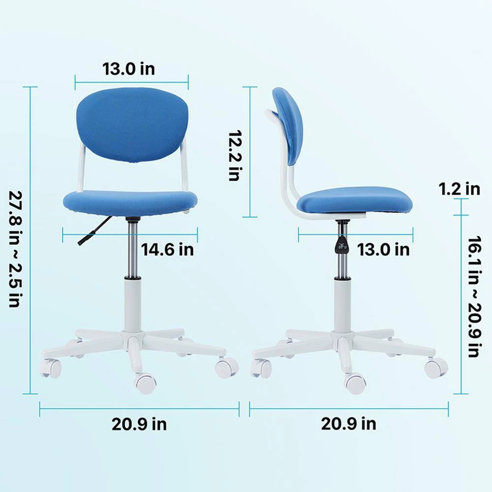 Rowan White and Blue Ergonomic Youth Computer Chair by Furniture of America 5 Rowan White and Blue Ergonomic Youth Computer Chair by Furniture of America - Image 5