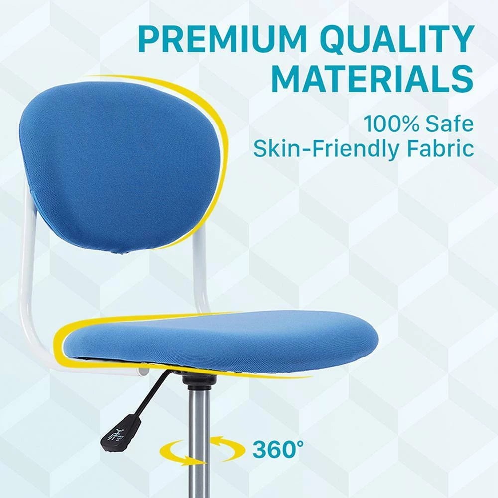 Rowan White and Blue Ergonomic Youth Computer Chair by Furniture of America 6 Rowan White and Blue Ergonomic Youth Computer Chair by Furniture of America - Image 6