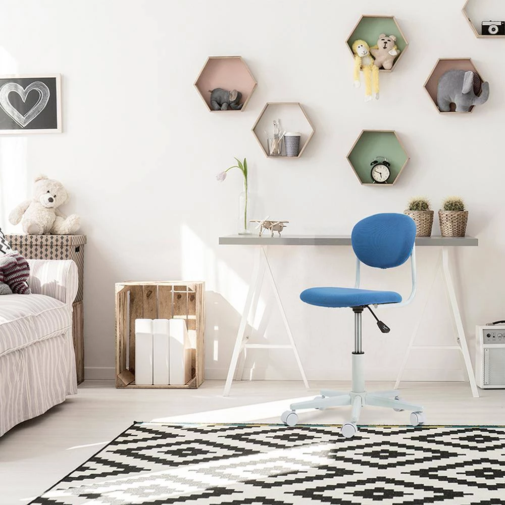 Rowan White and Blue Ergonomic Youth Computer Chair by Furniture of America 3 Rowan White and Blue Ergonomic Youth Computer Chair by Furniture of America - Image 3