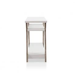 Merri 49. in White and Brown Rectangle Wood Console Table with 2-Shelf by Furniture of America -Furniture of America Sales Store white and brown furniture of america console tables idi 171946 c3 1000