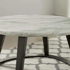 Ives 3-Piece 38 in. White/Brushed Warm Gray Medium Round Marble Coffee Table Set by Furniture of America 11 Ives 3-Piece 38 in. White/Brushed Warm Gray Medium Round Marble Coffee Table Set by Furniture of America -Furniture of America Sales Store white and brushed warm gray furniture of america coffee tables idf 4353 3pk 44 1000