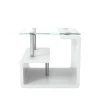 Bellamy Glossy White Tempered Glass Top End Table by Furniture of America