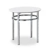 Mercedes 23.5 in. H White and Chrome End Table by Furniture of America