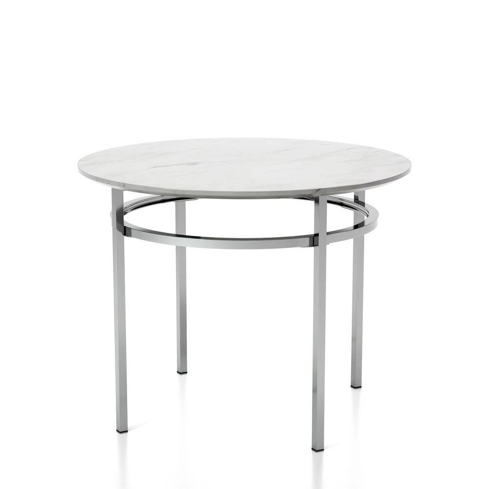 Clay White and Chrome Dining Table by Furniture of America 6 Clay White and Chrome Dining Table by Furniture of America - Image 6