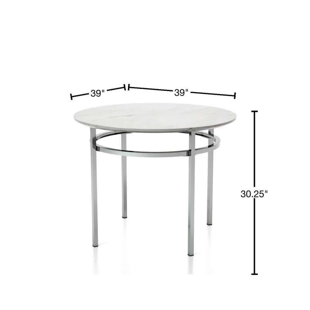 Clay White and Chrome Dining Table by Furniture of America 3 Clay White and Chrome Dining Table by Furniture of America - Image 3