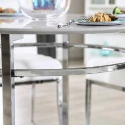Clay White and Chrome Dining Table by Furniture of America 17 Clay White and Chrome Dining Table by Furniture of America -Furniture of America Sales Store white and chrome furniture of america kitchen dining tables idf 3797rt fa 1000