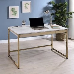 Hatley Writing Desk With 2-Drawers by Furniture of America -Furniture of America Sales Store white and copper plating furniture of america writing desks idf dk5681wh 31 1000