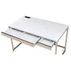 Hatley Writing Desk With 2-Drawers by Furniture of America -Furniture of America Sales Store white and copper plating furniture of america writing desks idf dk5681wh 77 1000