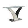 Penbroke 48 in. White and Dark Gray Rectangle Glass Top Console Table by Furniture of America